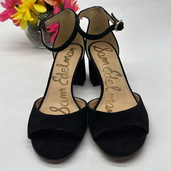 Sam Edelman Black Suede Heels - Picture 2 of 7